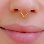 Triangle Septum Ring Hammered