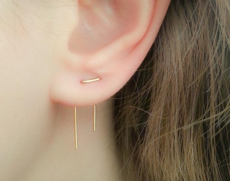 Butterfly Kisses - Gold Half Butterfly Earrings | Double Piercing Earr –  Amelie Owen