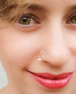 White Opal Fake Nose Ring