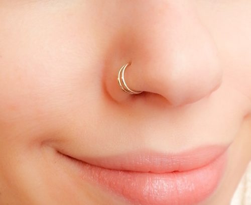 Double Nose Cuff Fake Piercing