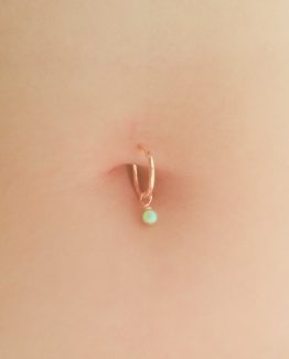 Simple Opal Belly Hoop Ring
