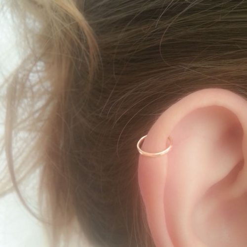 Tiny Helix Ring Gold Hammered