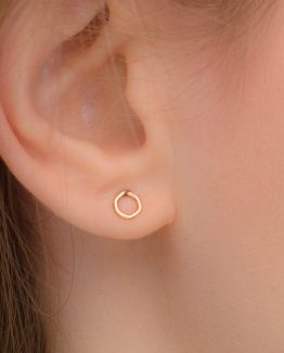 Tiny Stud Earrings - Hexagon Earrings