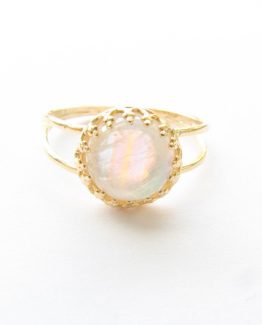 Moonstone rainbow ring