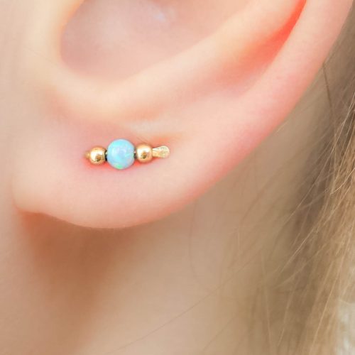 Tiny Opal Stud Ear Climbers