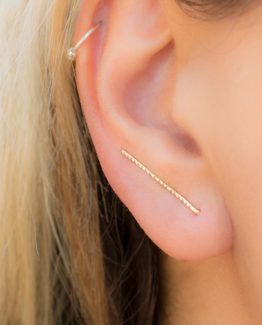 Gold Line Ear Climber Earrings
