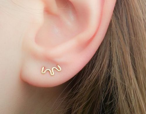 Double Piercing Stud Earring