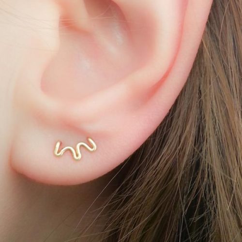Double Piercing Stud Earring