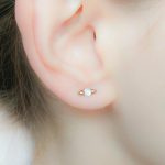 Double Piercing Opal Earring