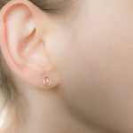 tiny rose quartz earrings