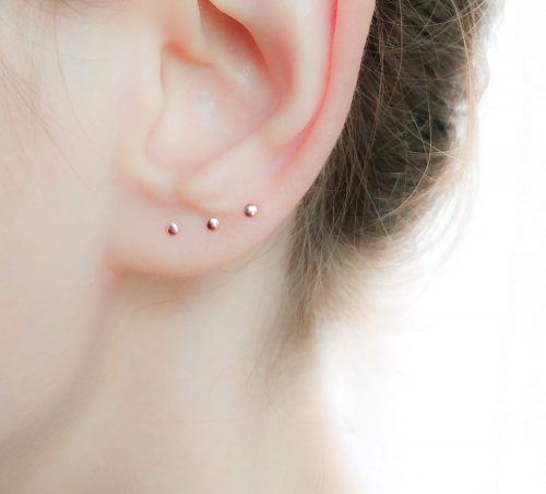 Tiny Rose Gold Stud Earrings