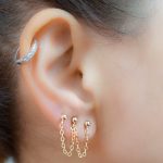 Triple piercing chain earring