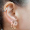 Triple piercing chain earring
