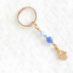 belly ring hamsa and opal bead