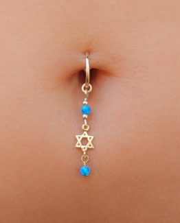Star Of David Belly button ring