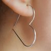 heart silver earrings