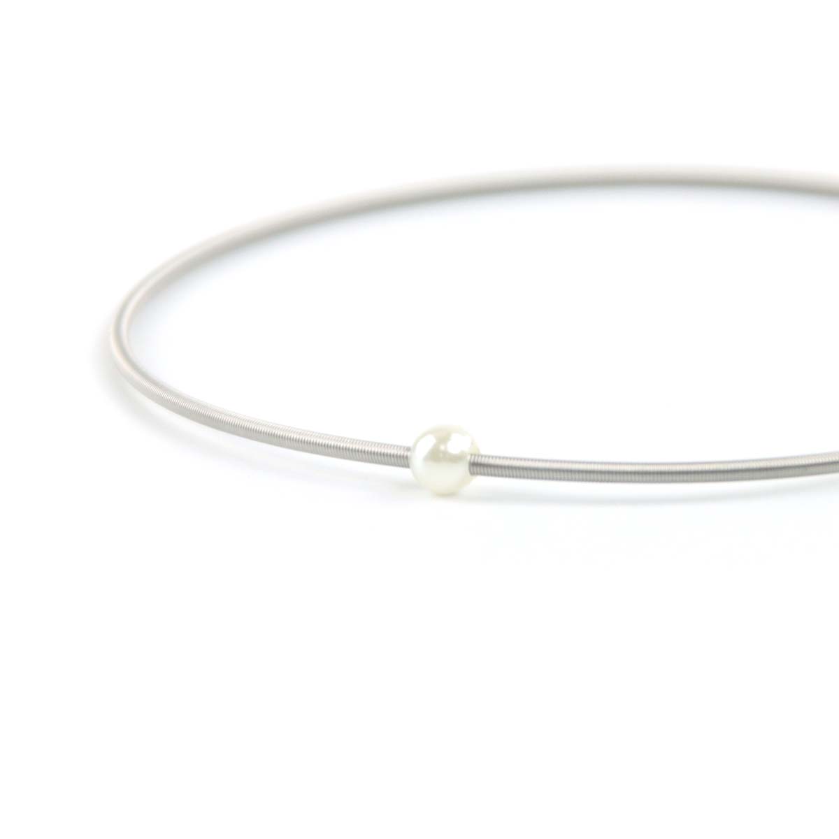 White Guitar string bracelets - Moonli Designs