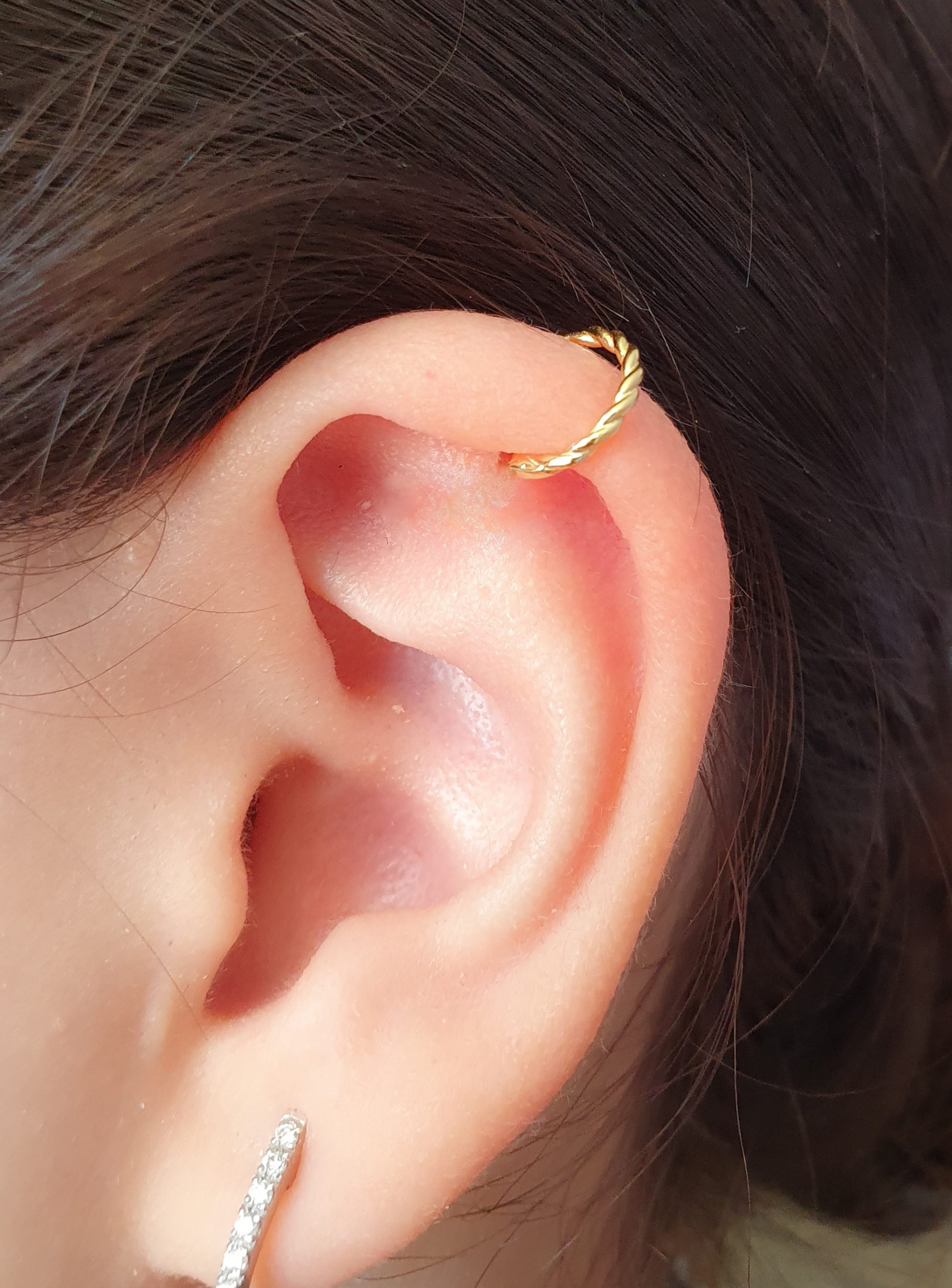 14K Gold Cartilage Earring Flower Helix Hoop Conch Piercing Ring Jewelry  22g 14g | eBay