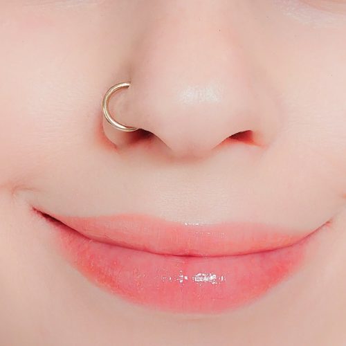 16 gauge nose and septum ring in polished 14k gold filled