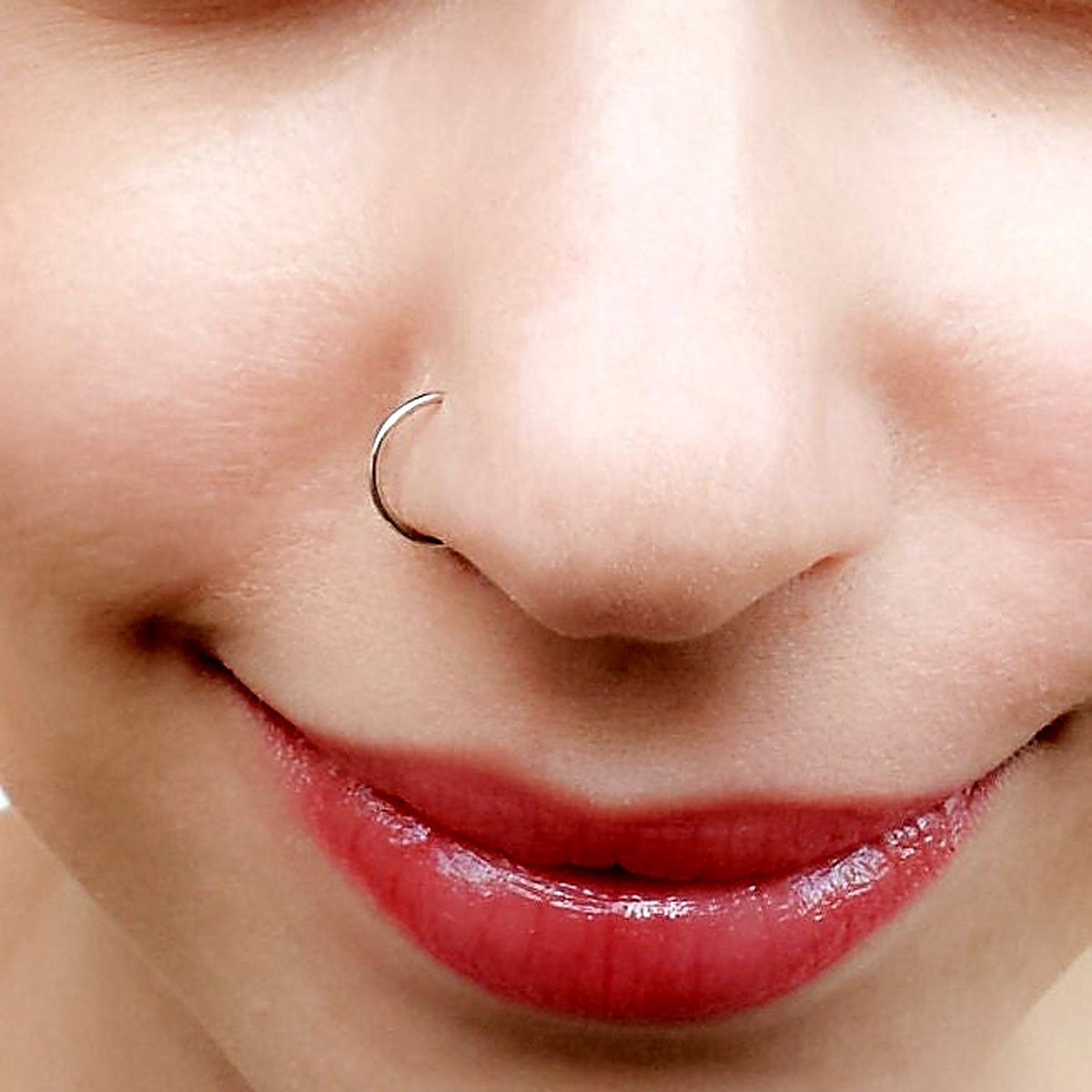 Adjustable fake nose ring in sterling silver, no piercing needed, photo 3