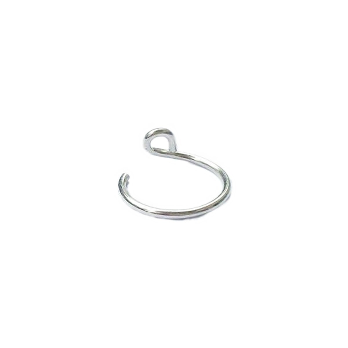 Adjustable fake nose ring in sterling silver, no piercing needed, photo 4