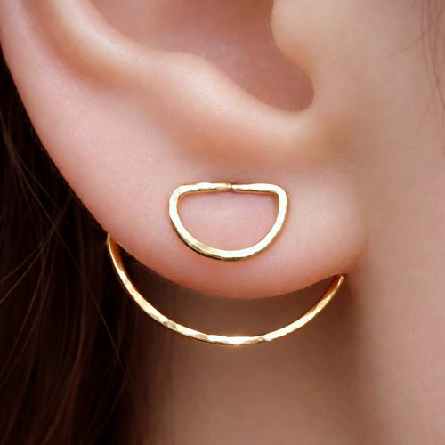 Circle ear jacket earrings in 14k gold filled