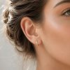 Clip on hoop earring in gold color stainless steel, photo 2