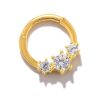 CZ helix clicker ring, 16 gauge, in gold color sterling silver, photo 3