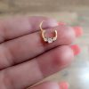 CZ helix clicker ring, 16 gauge, in gold color sterling silver, photo 6