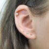 CZ helix stud earring with screw ball back in 14k gold filled, photo 3