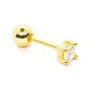 CZ helix stud earring with screw ball back in 14k gold filled, photo 4