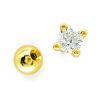 CZ helix stud earring with screw ball back in 14k gold filled, photo 5
