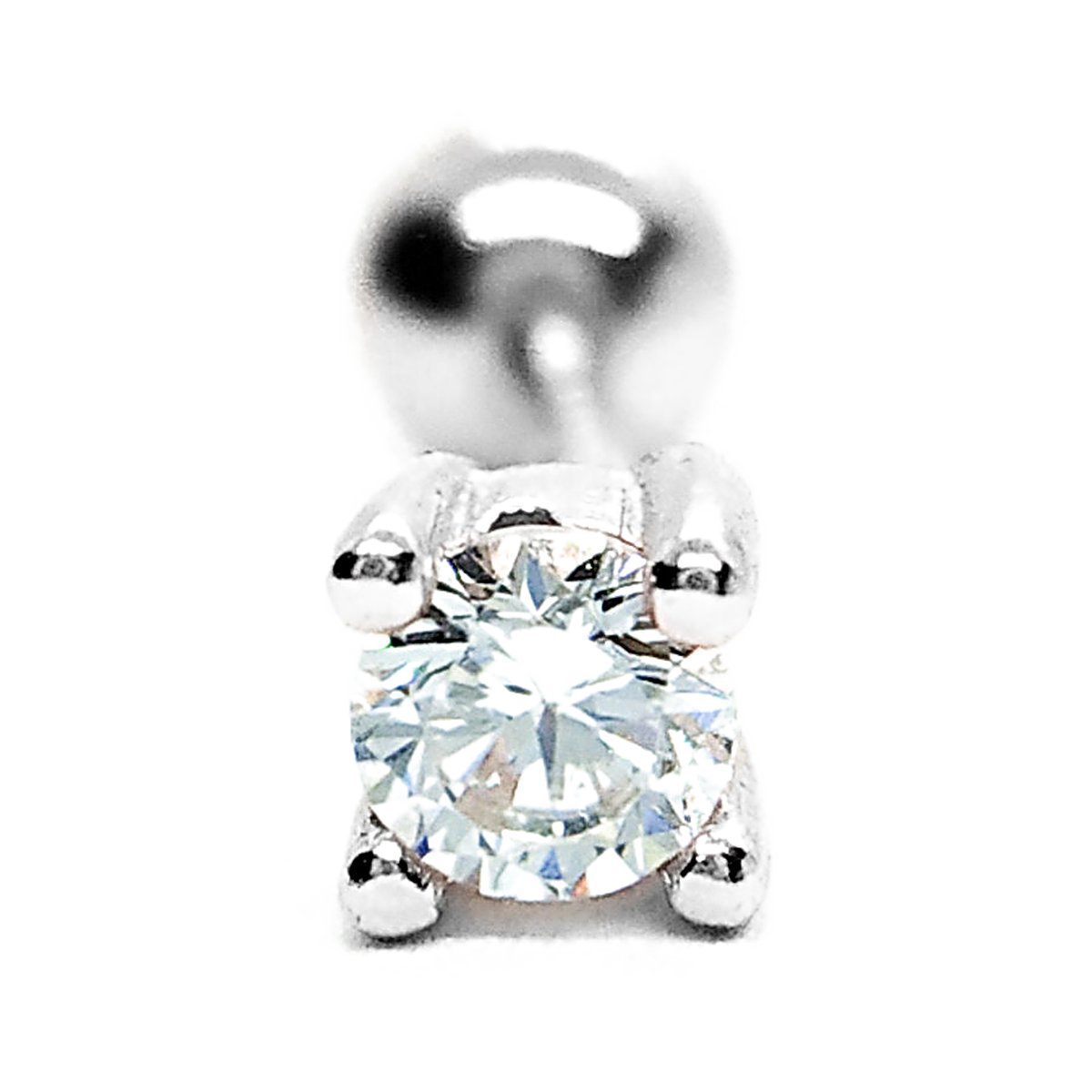CZ helix stud earring with screw ball back in 14k gold filled, photo 8
