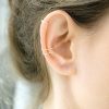Diamond cut double ear cuff in sterling silver