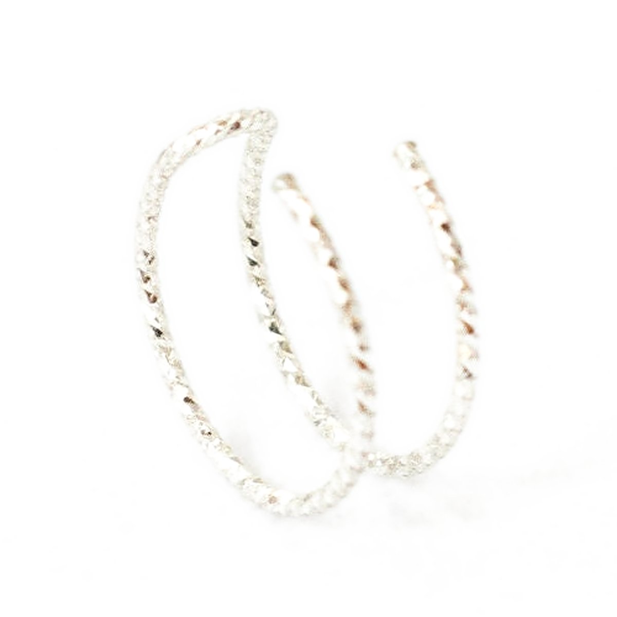 Diamond cut double ear cuff in sterling silver, photo 3