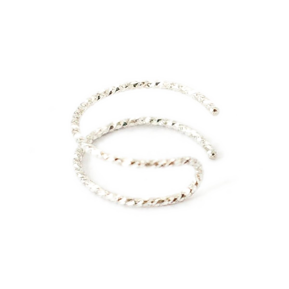 Diamond cut double ear cuff in sterling silver, photo 4