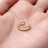 Double band fake lip ring clip-on in 14k gold filled, photo 6