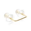 Double piercing staple stud earring in 14k gold filled, polished finish, photo 3