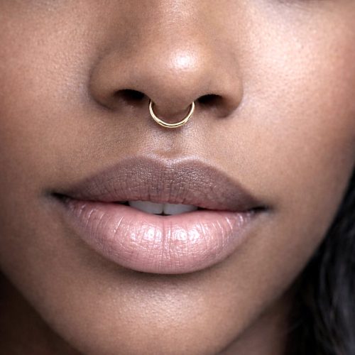 Fake septum ring in 14k gold filled, polished finish