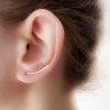 Flat curved ear climber earring in 14k gold filled