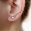 Flat curved ear climber earring in 14k gold filled, photo 2