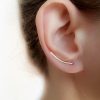 Flat curved ear climber earring in 14k gold filled, photo 3