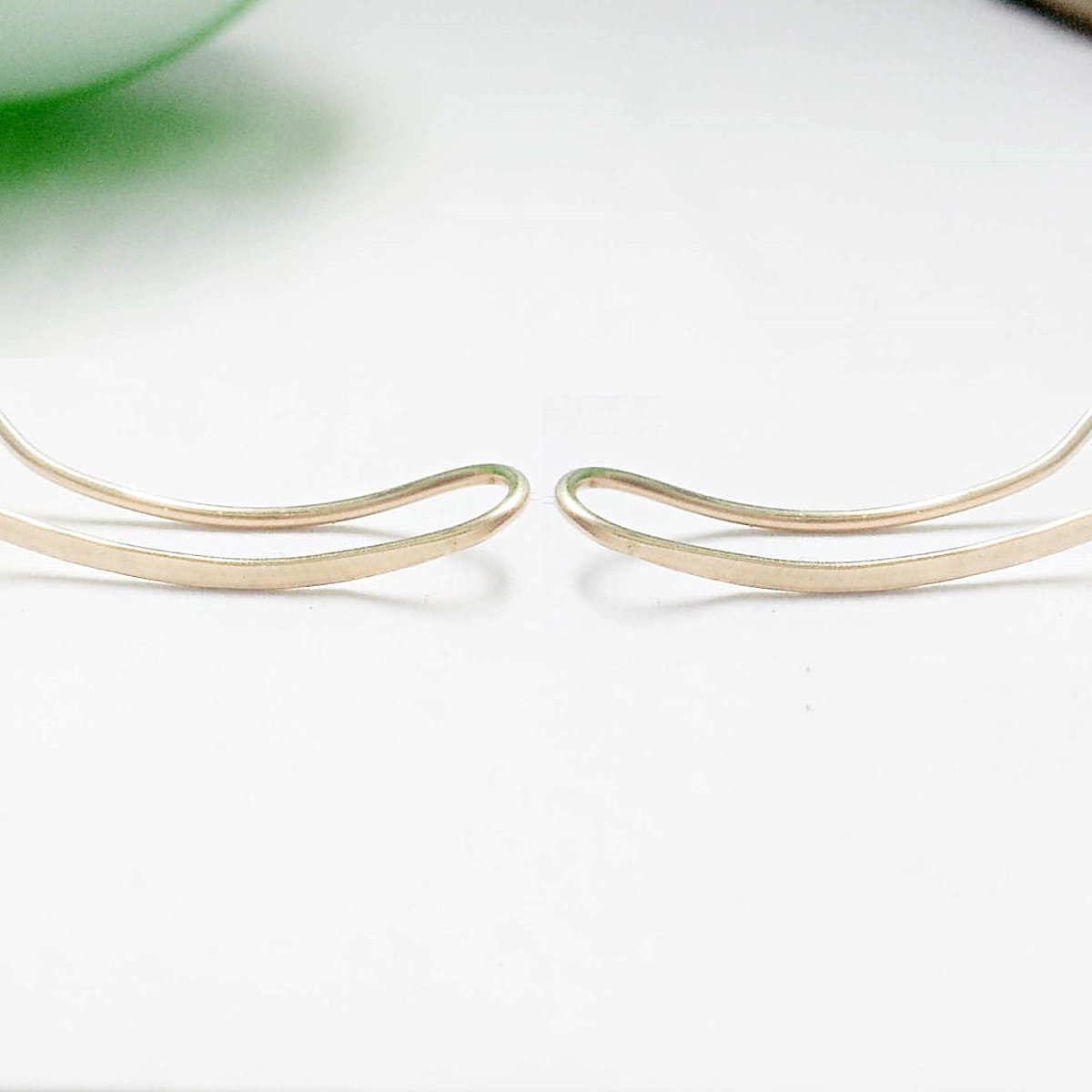 Flat curved ear climber earring in 14k gold filled, photo 4