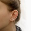 Hammered ear climber earring in sterling silver, photo 3