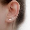 Hammered ear climber earring in sterling silver, photo 7
