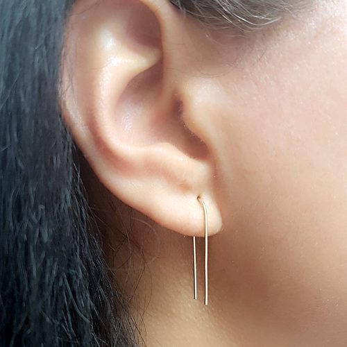 Long arch threader earring in 14k gold filled