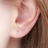 Hammered suspender stud earrings in 14k gold filled, photo 2