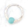 Hammered nose ring with turquoise bead in 14k gold filled, photo 4