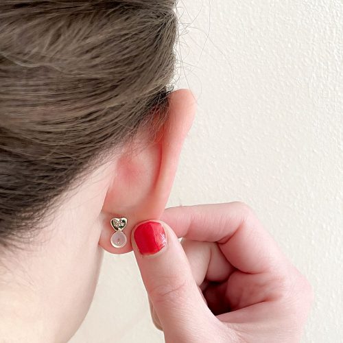 Heart shaped earring lifter back in gold color