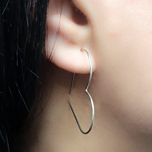Heart hoop earrings, 35 mm, in 14k gold filled